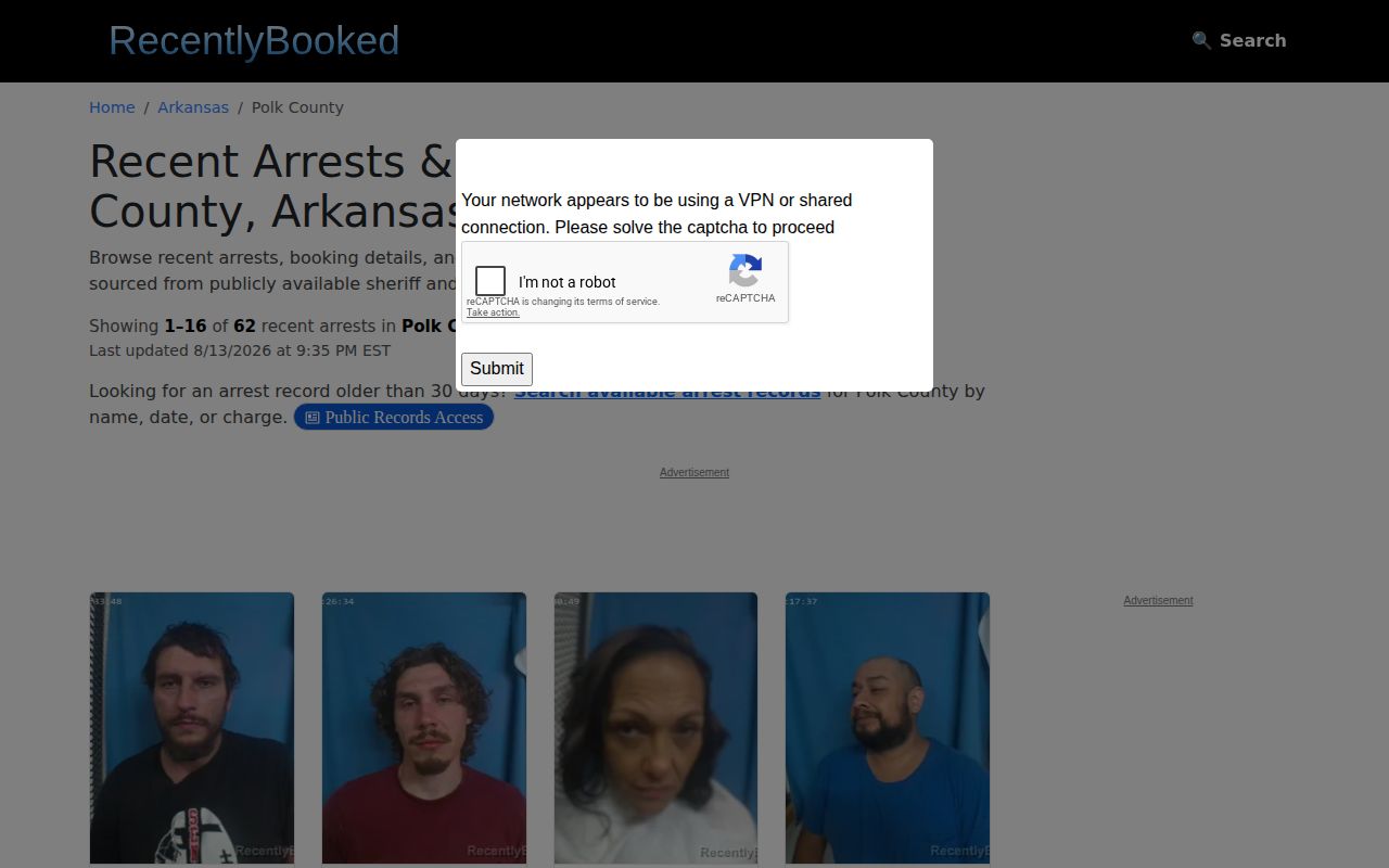 Unofficial Recently Booked Polk County crime news and mugshot section