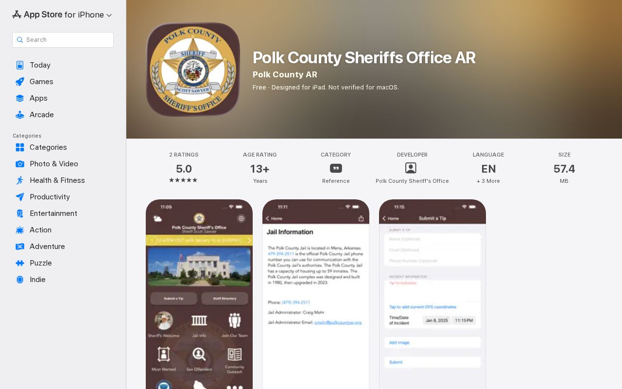 Polk County sheriff app Jail Info booking access